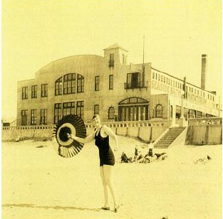 Lillian Viggers advertises the newly opened Seaside Baths Natatorium, 1924. Photo courtesy of Susan Cagnolatti